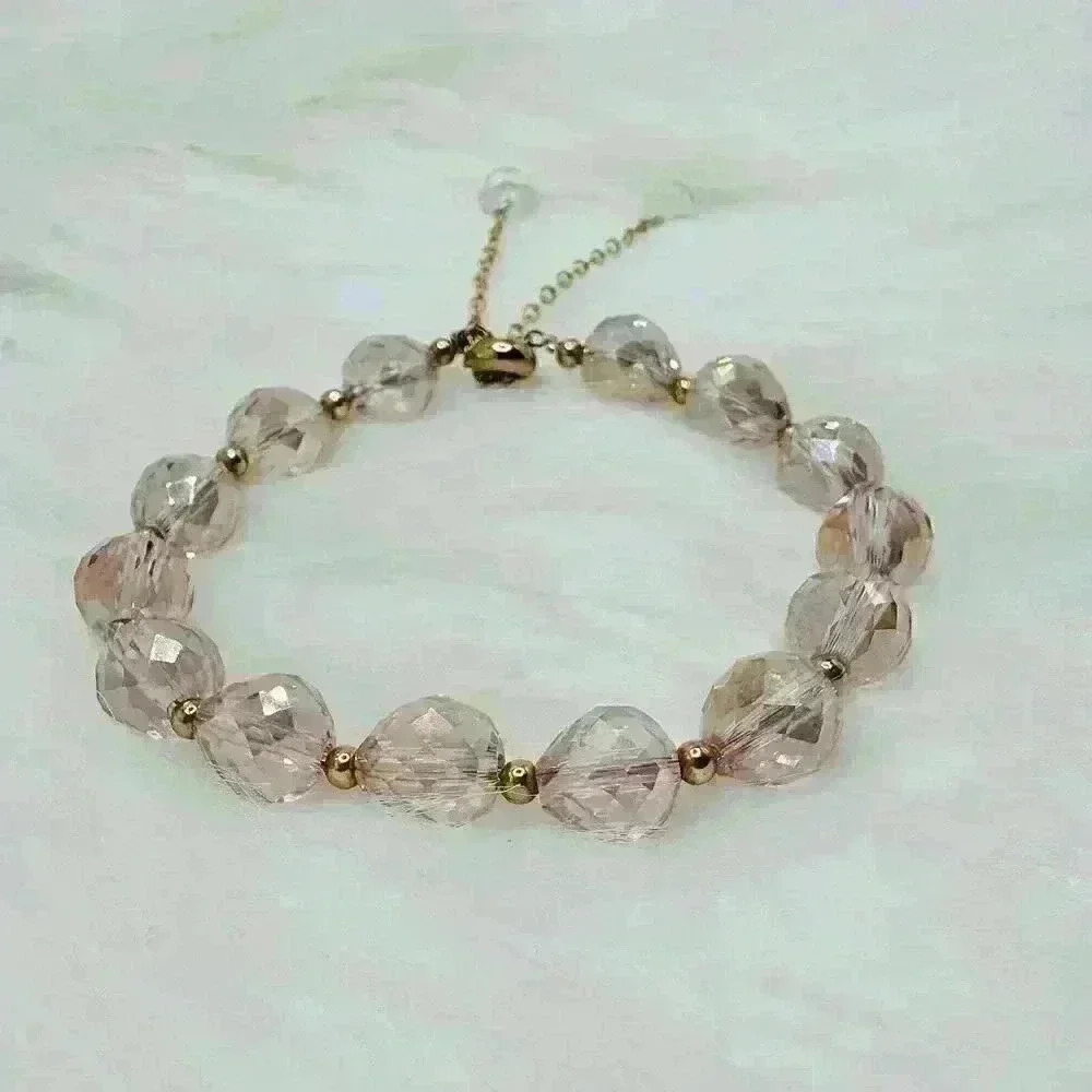 Sparkly Diana Pink Beaded Bracelet
